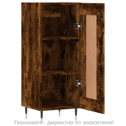 Сайдборд, опушен дъб, 34,5x34x90 см, инженерно дърво