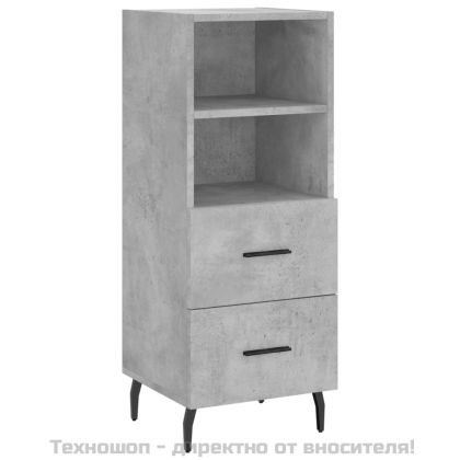 Сайдборд, бетонно сив, 34,5x34x90 см, инженерно дърво