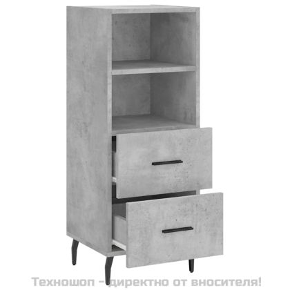 Сайдборд, бетонно сив, 34,5x34x90 см, инженерно дърво