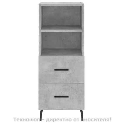 Сайдборд, бетонно сив, 34,5x34x90 см, инженерно дърво