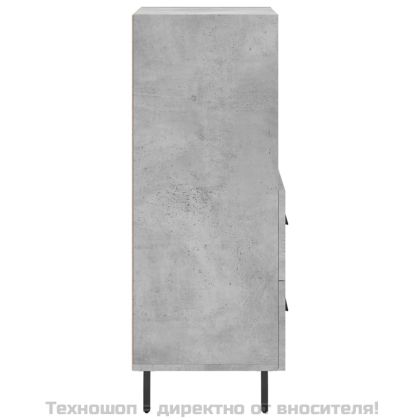 Сайдборд, бетонно сив, 34,5x34x90 см, инженерно дърво