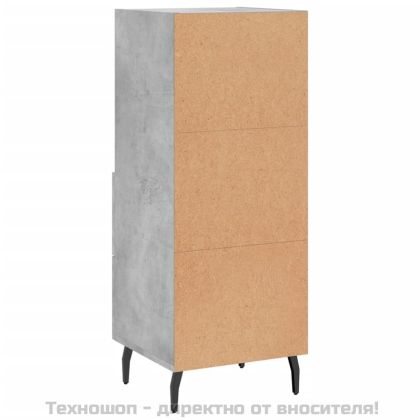 Сайдборд, бетонно сив, 34,5x34x90 см, инженерно дърво