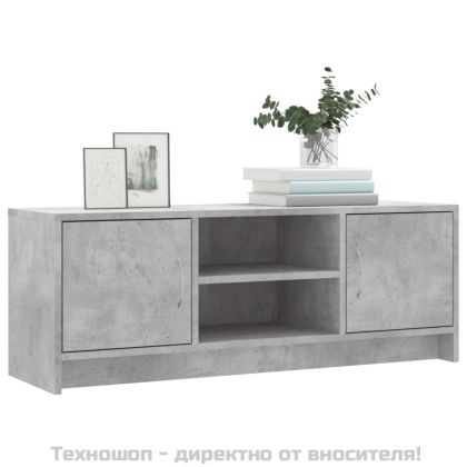 ТВ шкаф, бетонно сив, 102x30x37,5 см, инженерно дърво