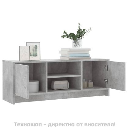 ТВ шкаф, бетонно сив, 102x30x37,5 см, инженерно дърво