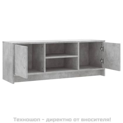 ТВ шкаф, бетонно сив, 102x30x37,5 см, инженерно дърво