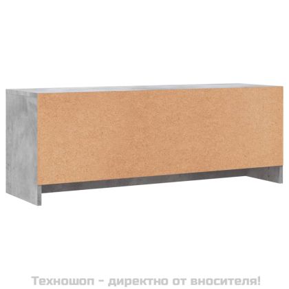ТВ шкаф, бетонно сив, 102x30x37,5 см, инженерно дърво