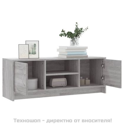 ТВ шкаф, сив сонома, 102x30x37,5 см, инженерно дърво