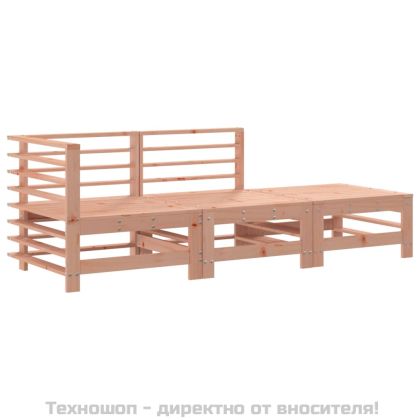 Градински комплект с възглавници, 3 части, дугласко дърво масив