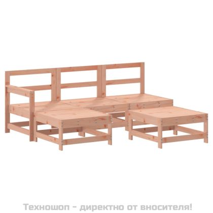 Градински комплект с възглавници, 5 части, дугласко дърво масив