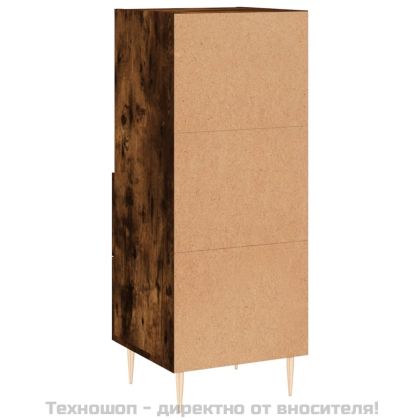 Сайдборд, опушен дъб, 34,5x34x90 см, инженерно дърво