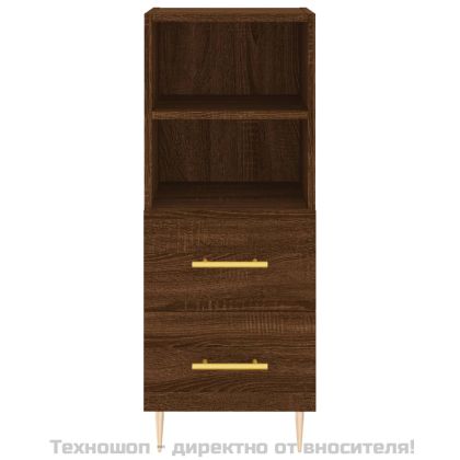 Сайдборд, кафяв дъб, 34,5x34x90 см, инженерно дърво