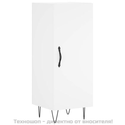 Сайдборд, бял, 34,5x34x90 см, инженерно дърво