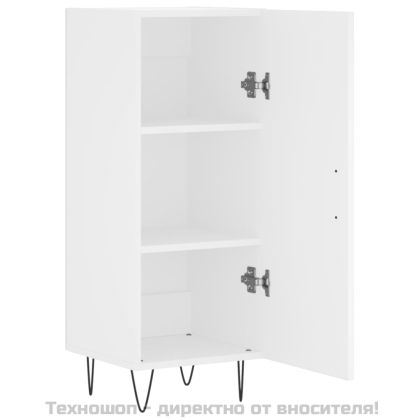 Сайдборд, бял, 34,5x34x90 см, инженерно дърво