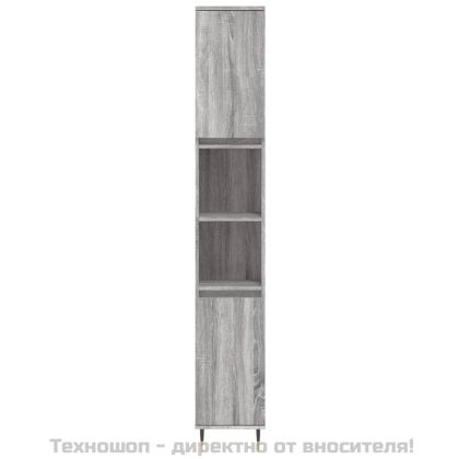 Комплект мебели за баня от 3 части сив сонома инженерно дърво