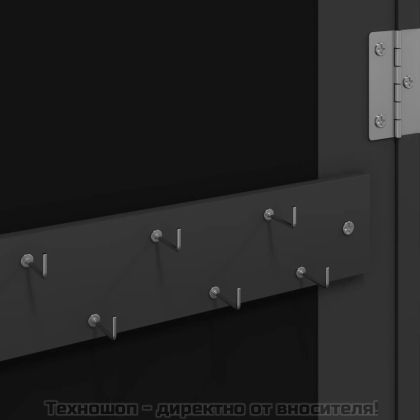 Огледален шкаф за бижута, стенен монтаж, черен, 37,5x10x106 см