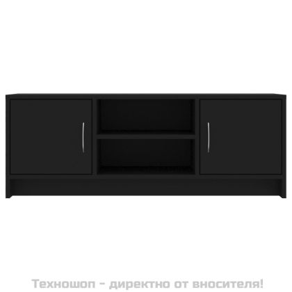ТВ шкаф, черен, 102x30x37,5 см, инженерно дърво