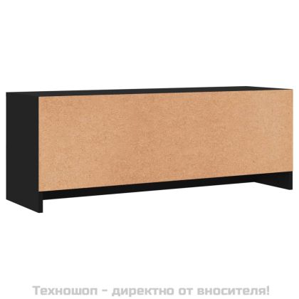 ТВ шкаф, черен, 102x30x37,5 см, инженерно дърво