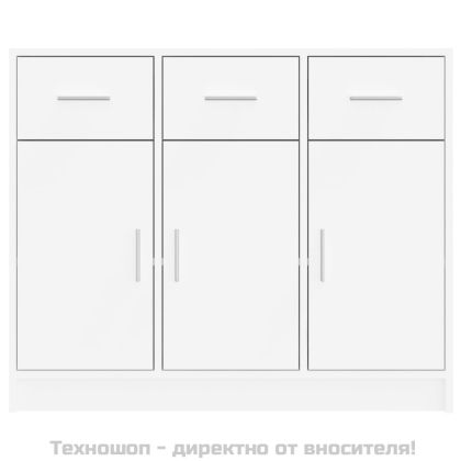 Бюфет, бял, 91x28x75 см, инженерно дърво