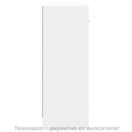 Бюфет, бял, 91x28x75 см, инженерно дърво