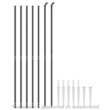 Ограда от телена мрежа с шипове, антрацит, 1,8x10 м