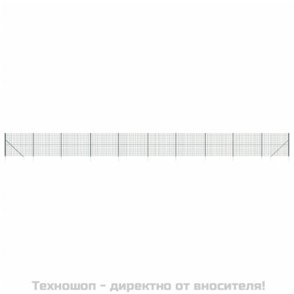 Плетена оградна мрежа с шипове, зелена, 2x25 м