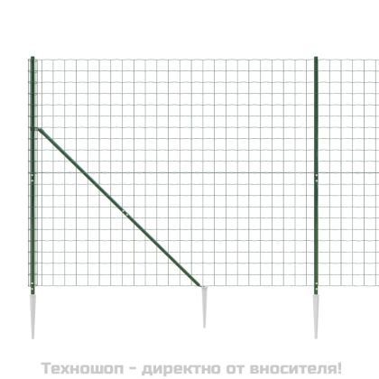 Плетена оградна мрежа с шипове, зелена, 2x25 м