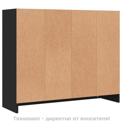 Сайдборд, черен, 91x28x75 см, инженерно дърво