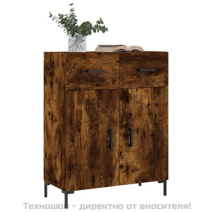 Сайдборд, опушен дъб, 69,5x34x90 см, инженерно дърво