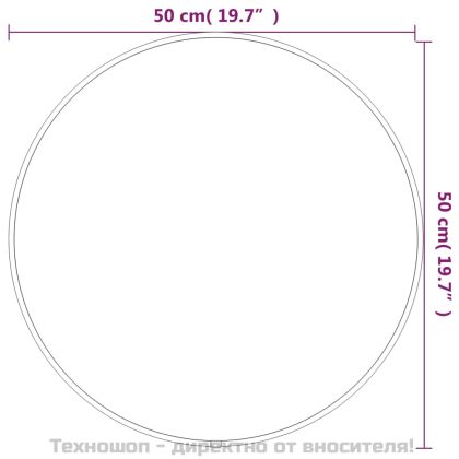 Стенно огледало черно Ø 50 см кръгло