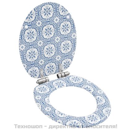 Тоалетни седалки с плавно затваряне, 2 бр, МДФ, дизайн порцелан