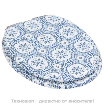 Тоалетна седалка с плавно затваряне, МДФ капак, дизайн порцелан