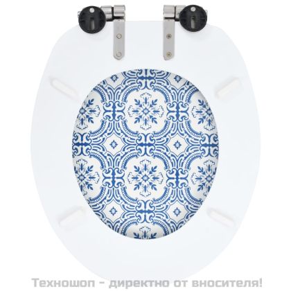 Тоалетна седалка с плавно затваряне, МДФ капак, дизайн порцелан