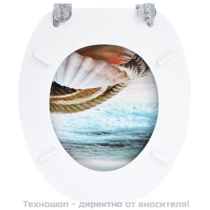 WC тоалетна седалка с капак МДФ морски дизайн