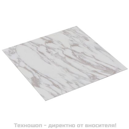 Самозалепващи подови дъски 20 бр PVC 1,86 м² бял мрамор