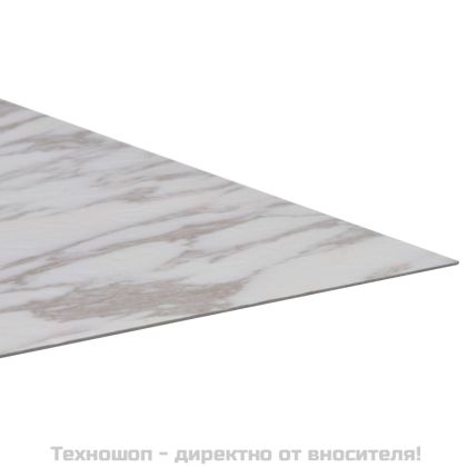Самозалепващи подови дъски 20 бр PVC 1,86 м² бял мрамор
