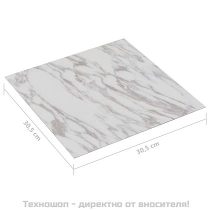 Самозалепващи подови дъски 20 бр PVC 1,86 м² бял мрамор