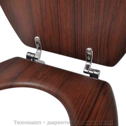WC тоалетна седалка МДФ капак изчистен дизайн кафява