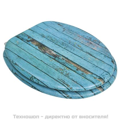 Седалка за тоалетна чиния с капак от MDF, античен дървен дизайн