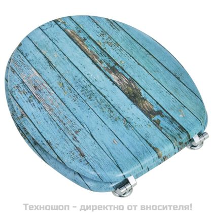 Седалка за тоалетна чиния с капак от MDF, античен дървен дизайн