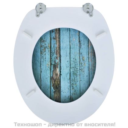 Седалка за тоалетна чиния с капак от MDF, античен дървен дизайн