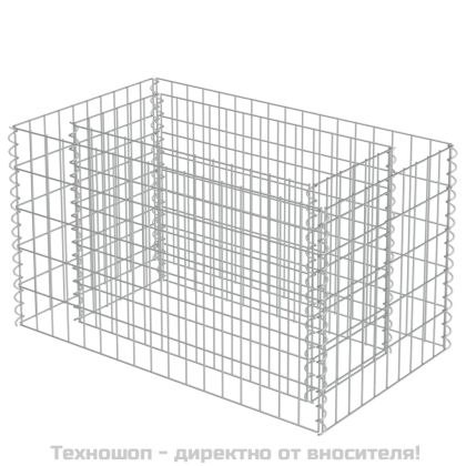 Габион повдигната леха, поцинкована стомана, 90x50x50 cм
