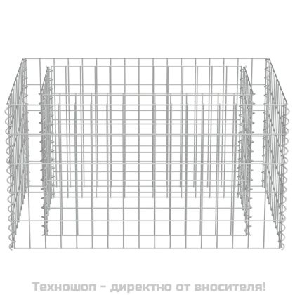 Габион повдигната леха, поцинкована стомана, 90x50x50 cм