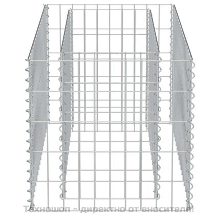 Габион повдигната леха, поцинкована стомана, 90x50x50 cм