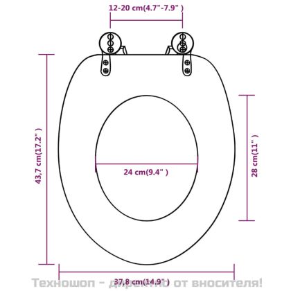 Тоалетни седалки с капаци, 2 бр, МДФ, старо дърво