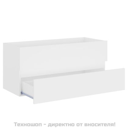 Долен шкаф за мивка, бял, 100x38,5x45 см, инженерно дърво