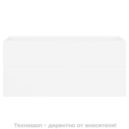 Долен шкаф за мивка, бял, 100x38,5x45 см, инженерно дърво