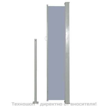 Прибираща се странична тента, 160х500 см, сива