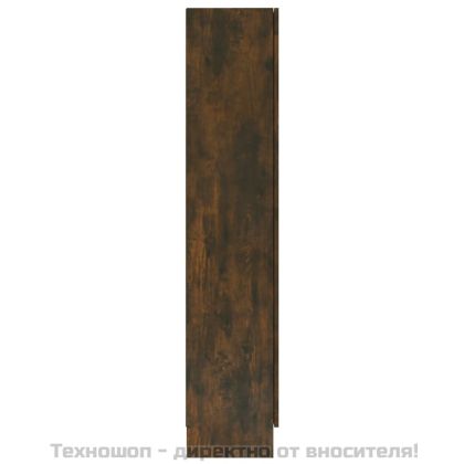 Шкаф витрина, опушен дъб, 82,5x30,5x150 см, инженерно дърво