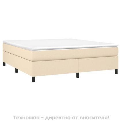 Рамка за легло с пружини, кремава, 180x200 см, плат