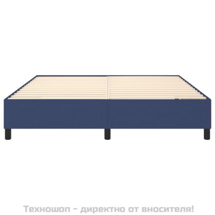 Рамка за легло с пружини, синя, 180x200 см, плат